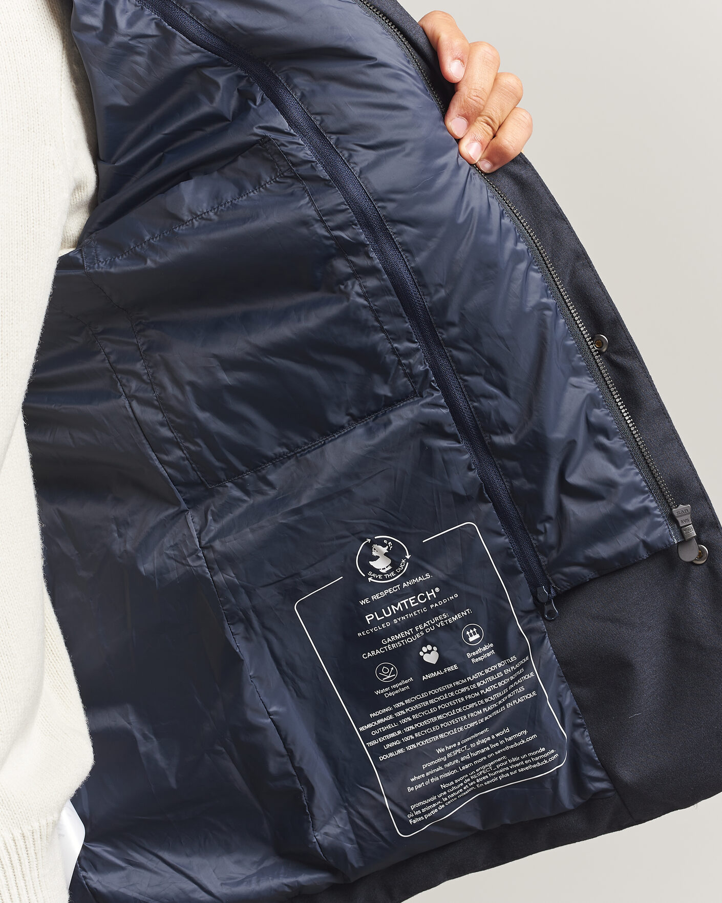 Heren | Jassen | Save The Duck | Felipe Padded Flannel Jacket Navy Blue