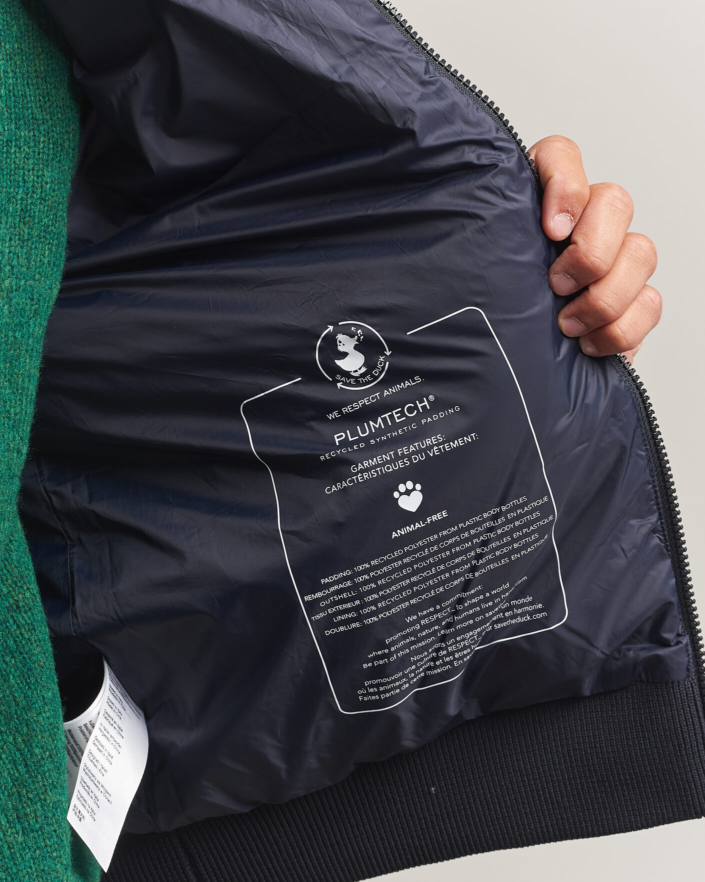 Heren | Jassen | Save The Duck | Lasse Padded Hybrid Jacket Navy Blue Melange