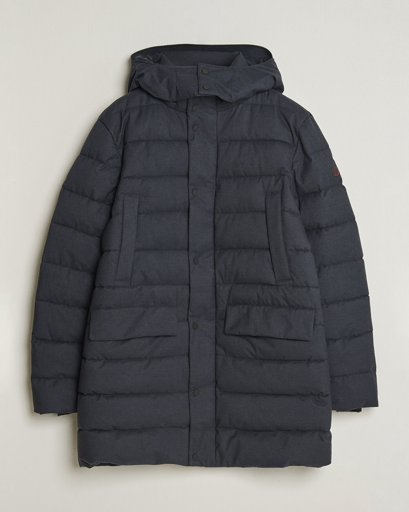 Heren | Jassen | Save The Duck | Byrne Padded Flannel Coat Navy Blue Melange