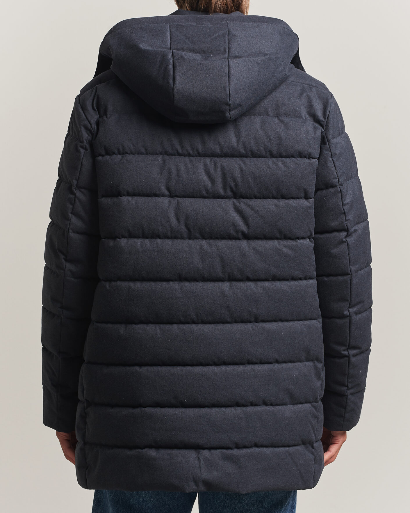 Heren | Jassen | Save The Duck | Byrne Padded Flannel Coat Navy Blue Melange