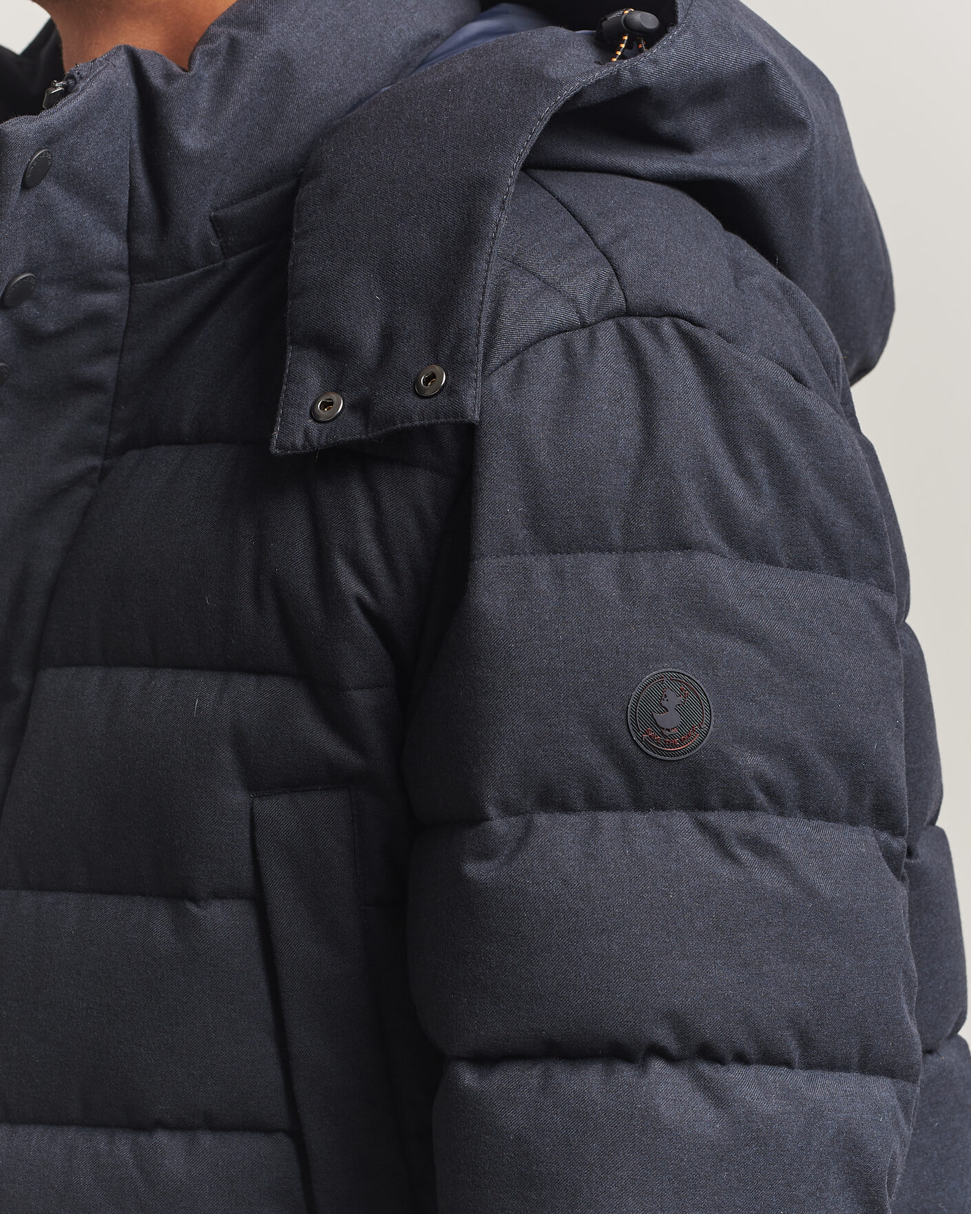 Heren | Jassen | Save The Duck | Byrne Padded Flannel Coat Navy Blue Melange