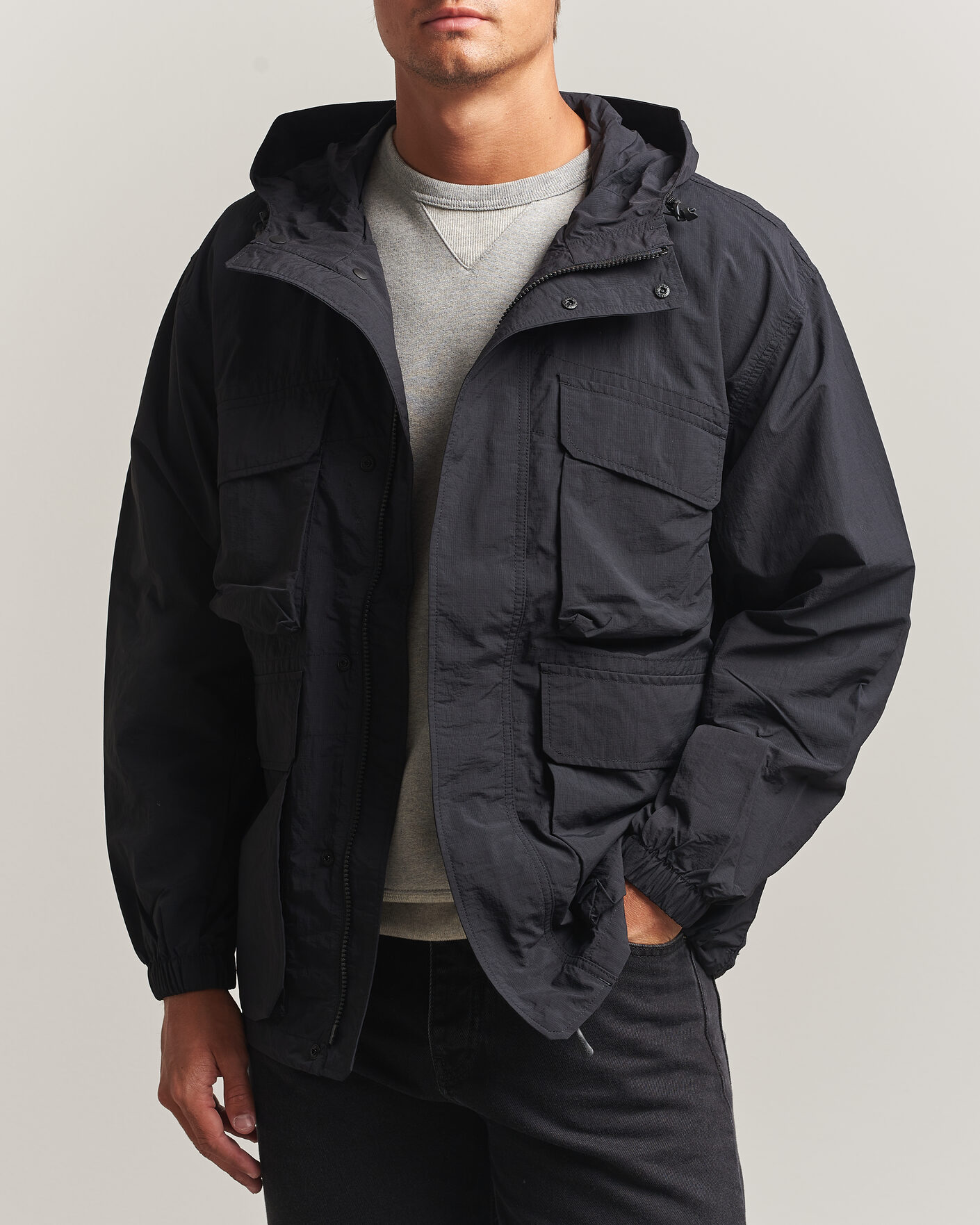 Heren | Jassen | Snow Peak | Nylon Double Rip Jacket Black