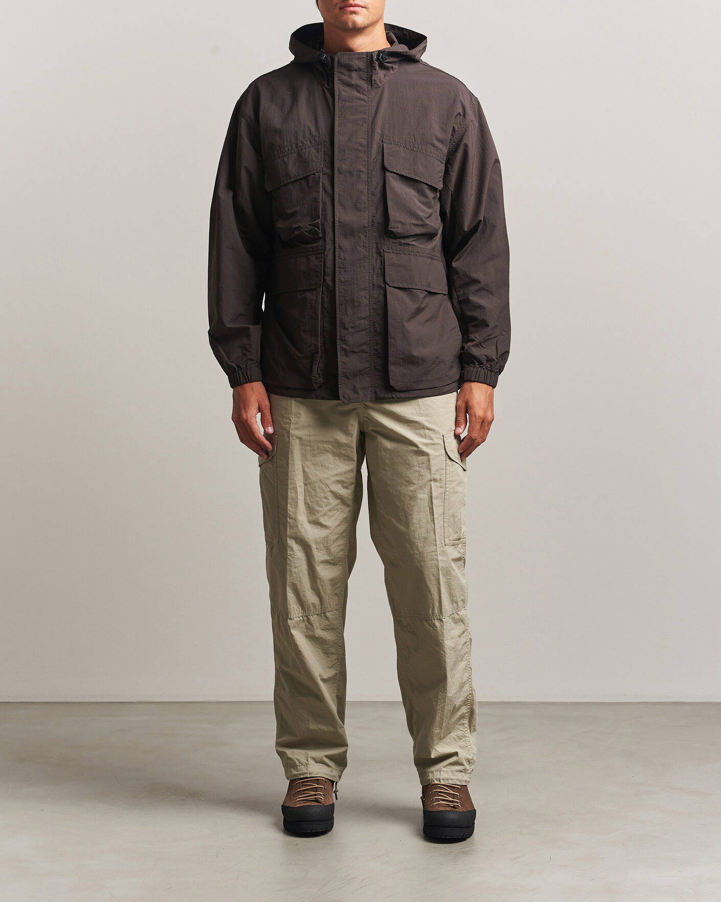 Heren | Jassen | Snow Peak | Nylon Double Rip Jacket Dark Brown