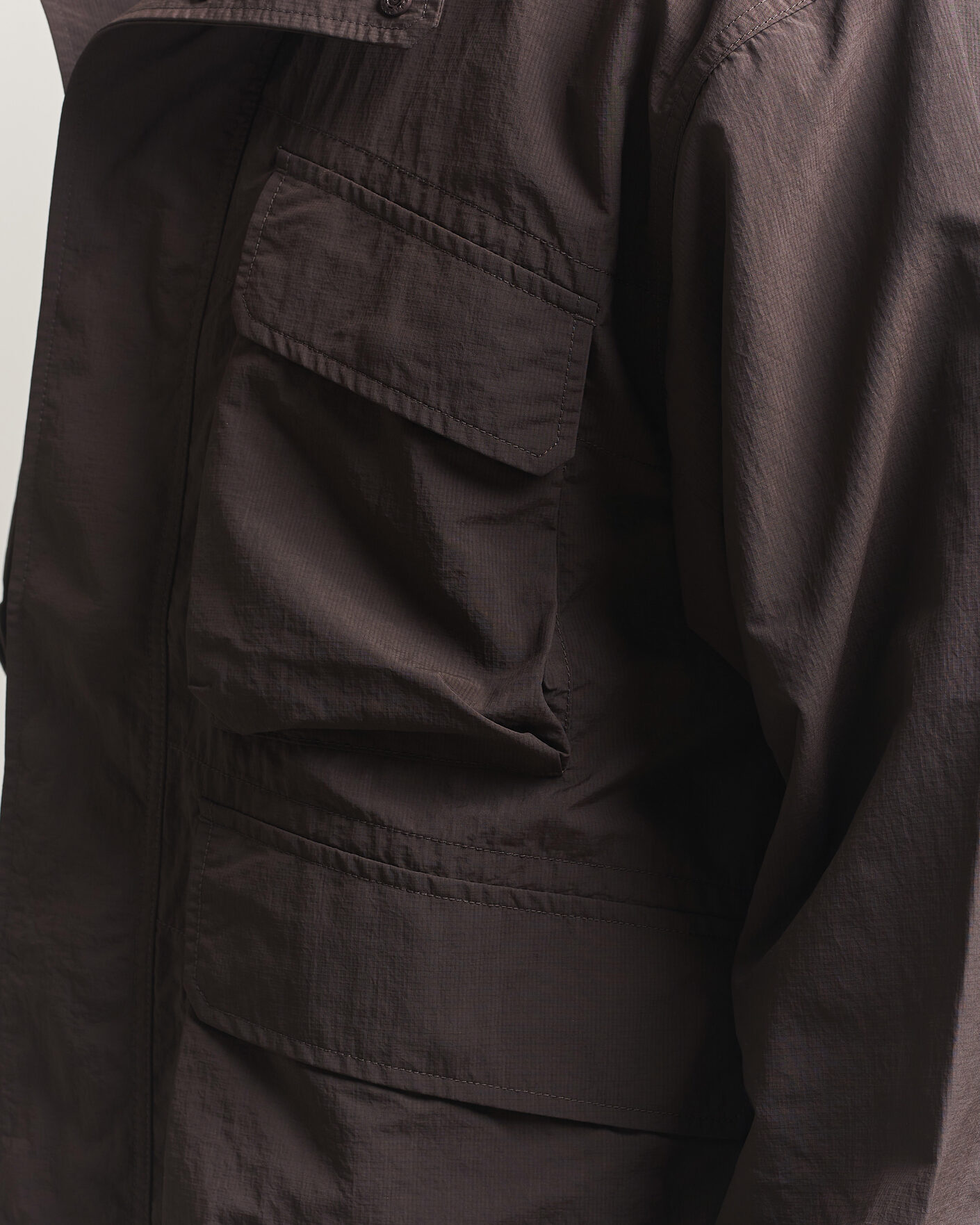 Heren | Jassen | Snow Peak | Nylon Double Rip Jacket Dark Brown
