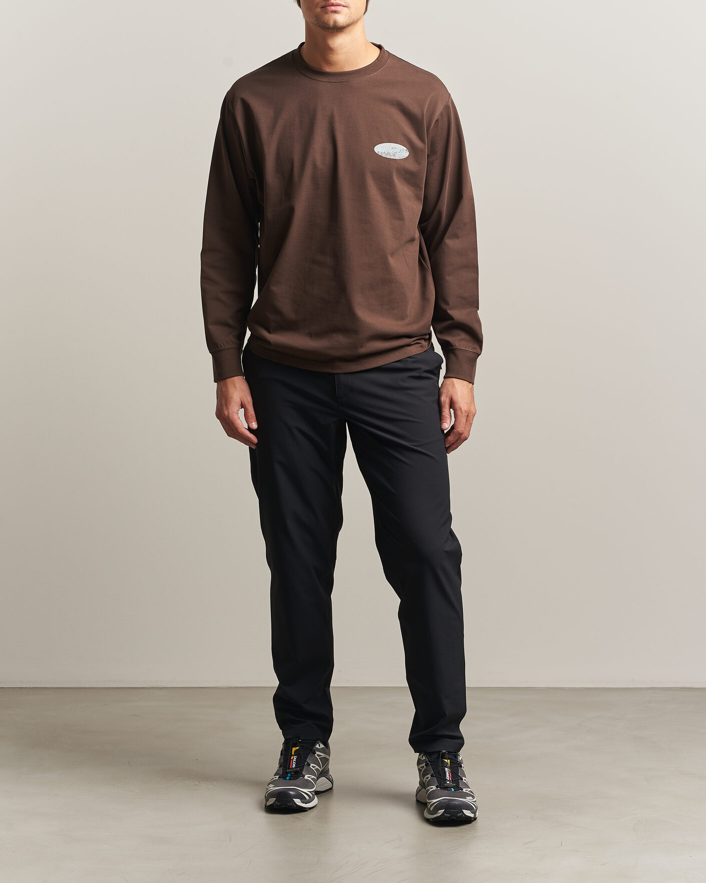 Heren | T-shirts | Snow Peak | Campscape L/S T-Shirt Brown