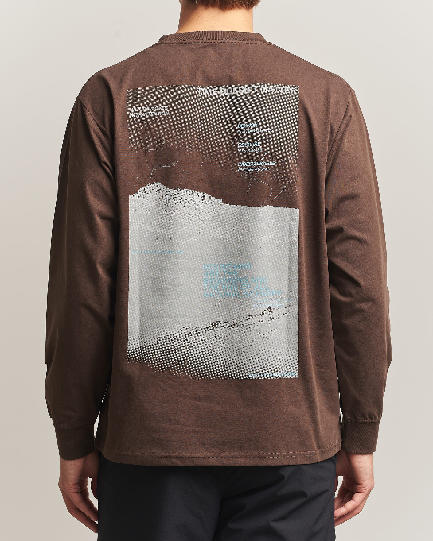 Heren | T-shirts | Snow Peak | Campscape L/S T-Shirt Brown