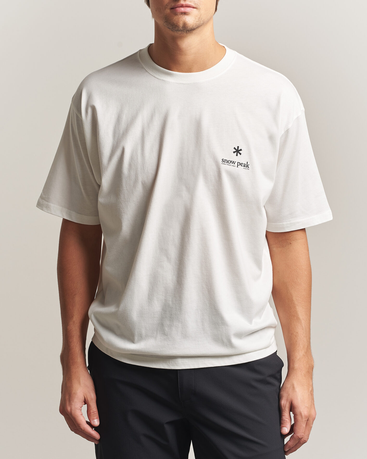 Heren | T-shirts | Snow Peak | Soft Cotton Relaxed Logo T-Shirt Off White