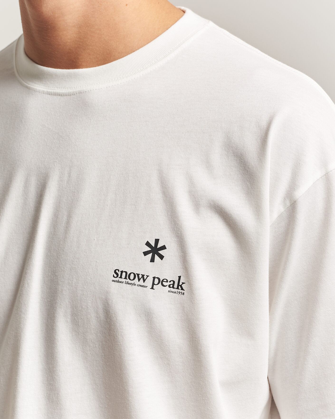Heren | T-shirts | Snow Peak | Soft Cotton Relaxed Logo T-Shirt Off White