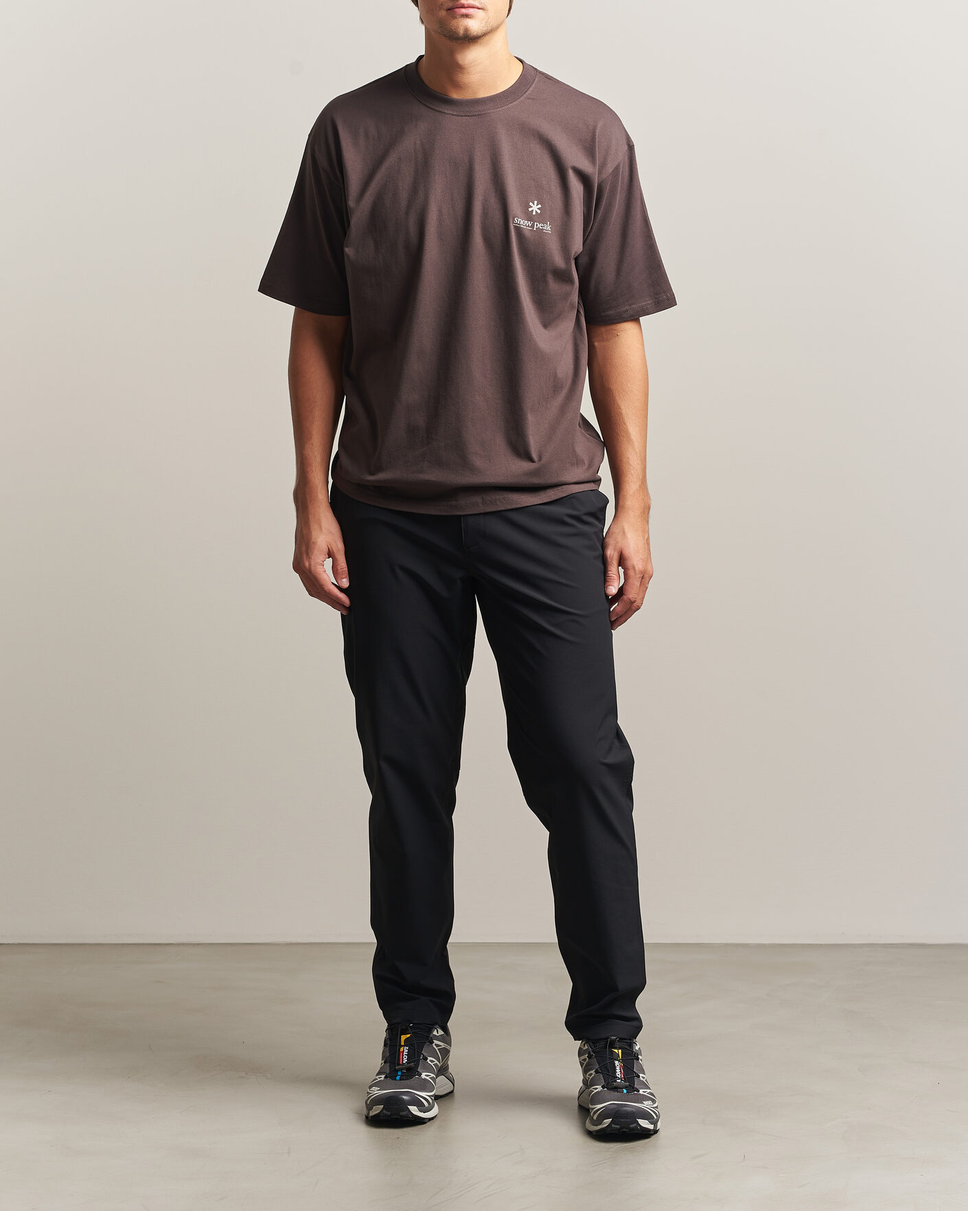 Heren | T-shirts | Snow Peak | Soft Cotton Relaxed Logo T-Shirt Brown