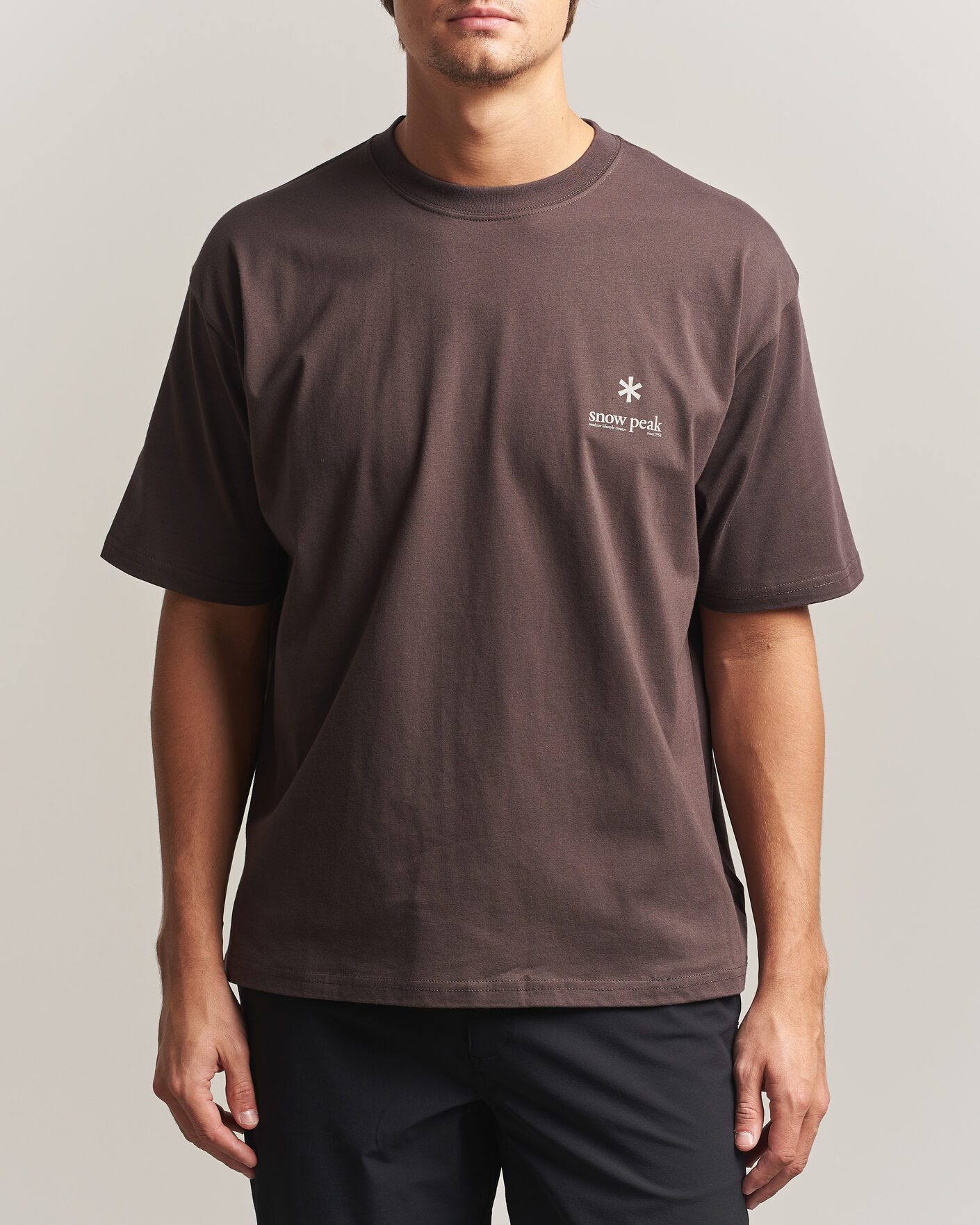 Heren | T-shirts | Snow Peak | Soft Cotton Relaxed Logo T-Shirt Brown