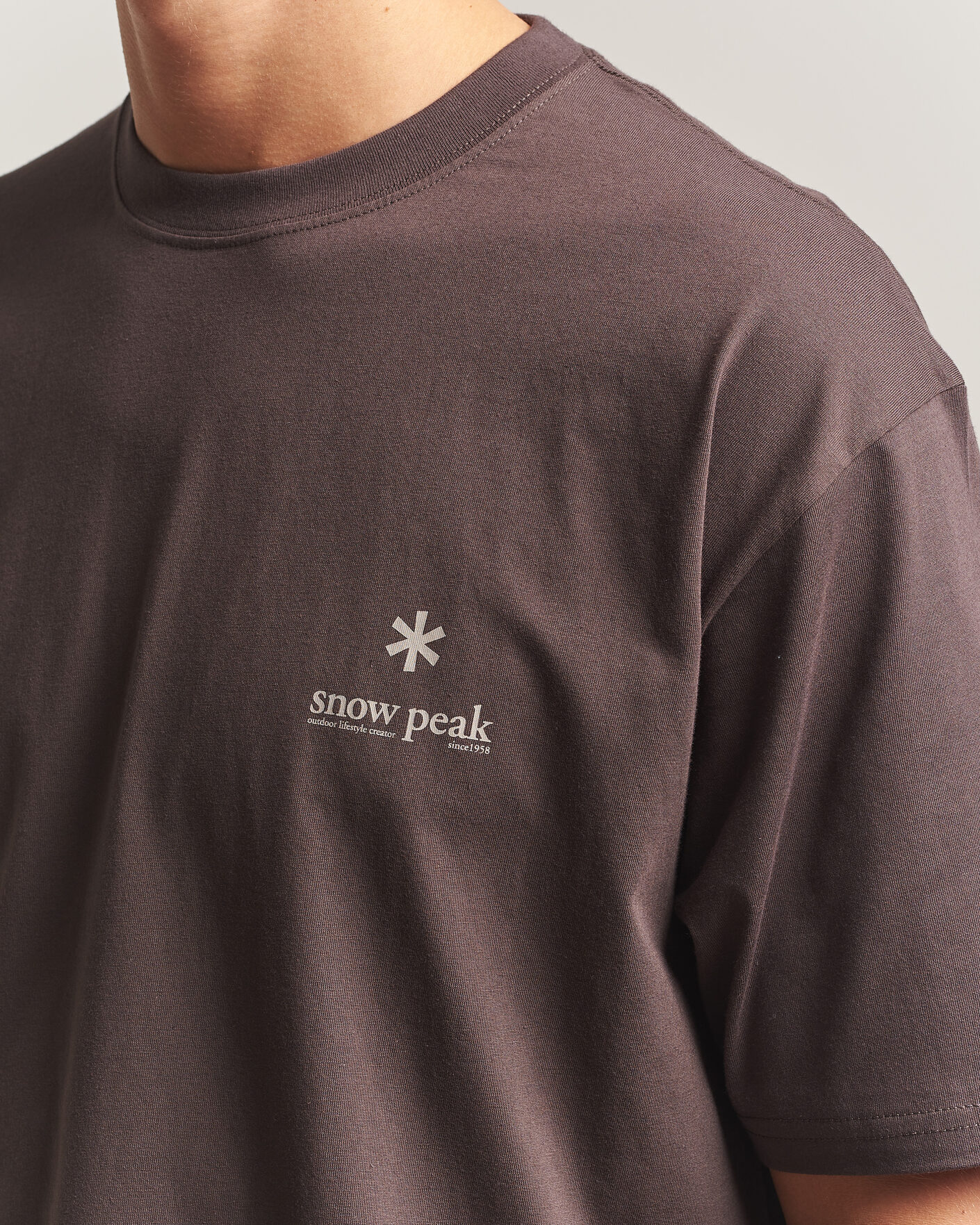 Heren | T-shirts | Snow Peak | Soft Cotton Relaxed Logo T-Shirt Brown