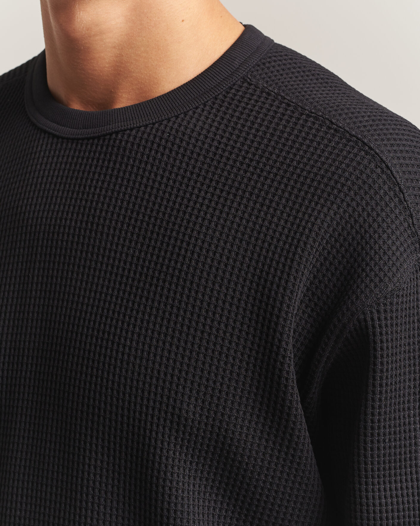 Heren | Truien | Snow Peak | Heavyweight Waffle Pullover Black