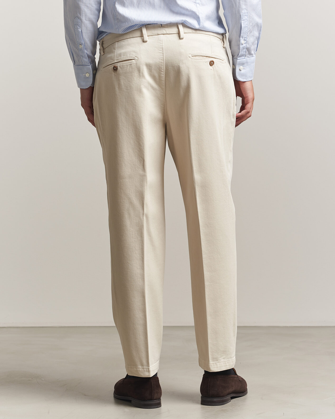 Heren | Broeken | Briglia 1949 | Portobello Loose Fit Cotton Trousers Ecru