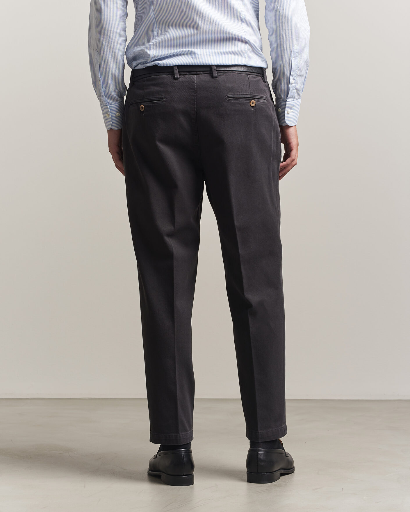 Heren | Broeken | Briglia 1949 | Portobello Loose Fit Cotton Trousers Dark Grey