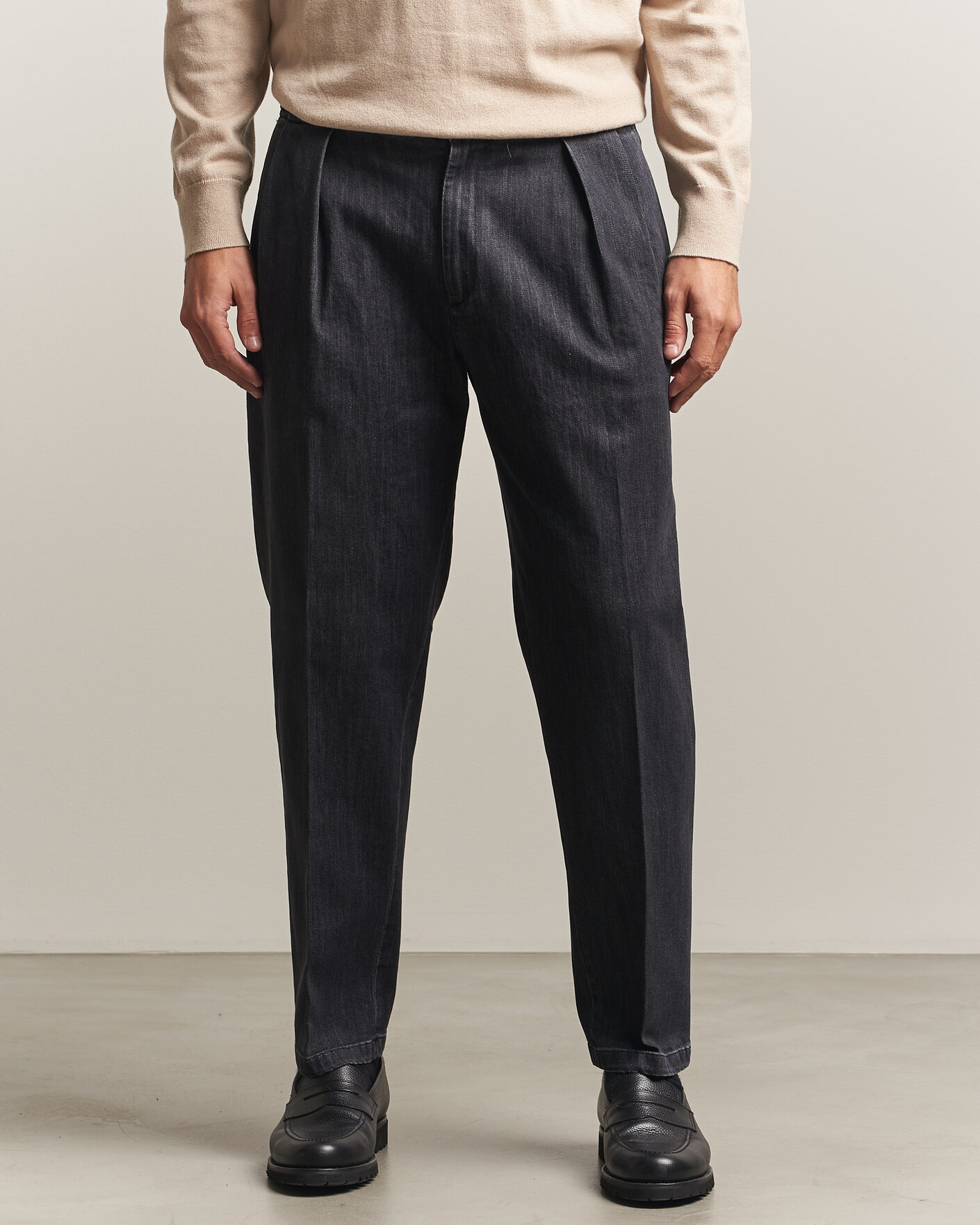 Heren | Broeken | Briglia 1949 | Portobello Loose Fit Denim Trousers Grey