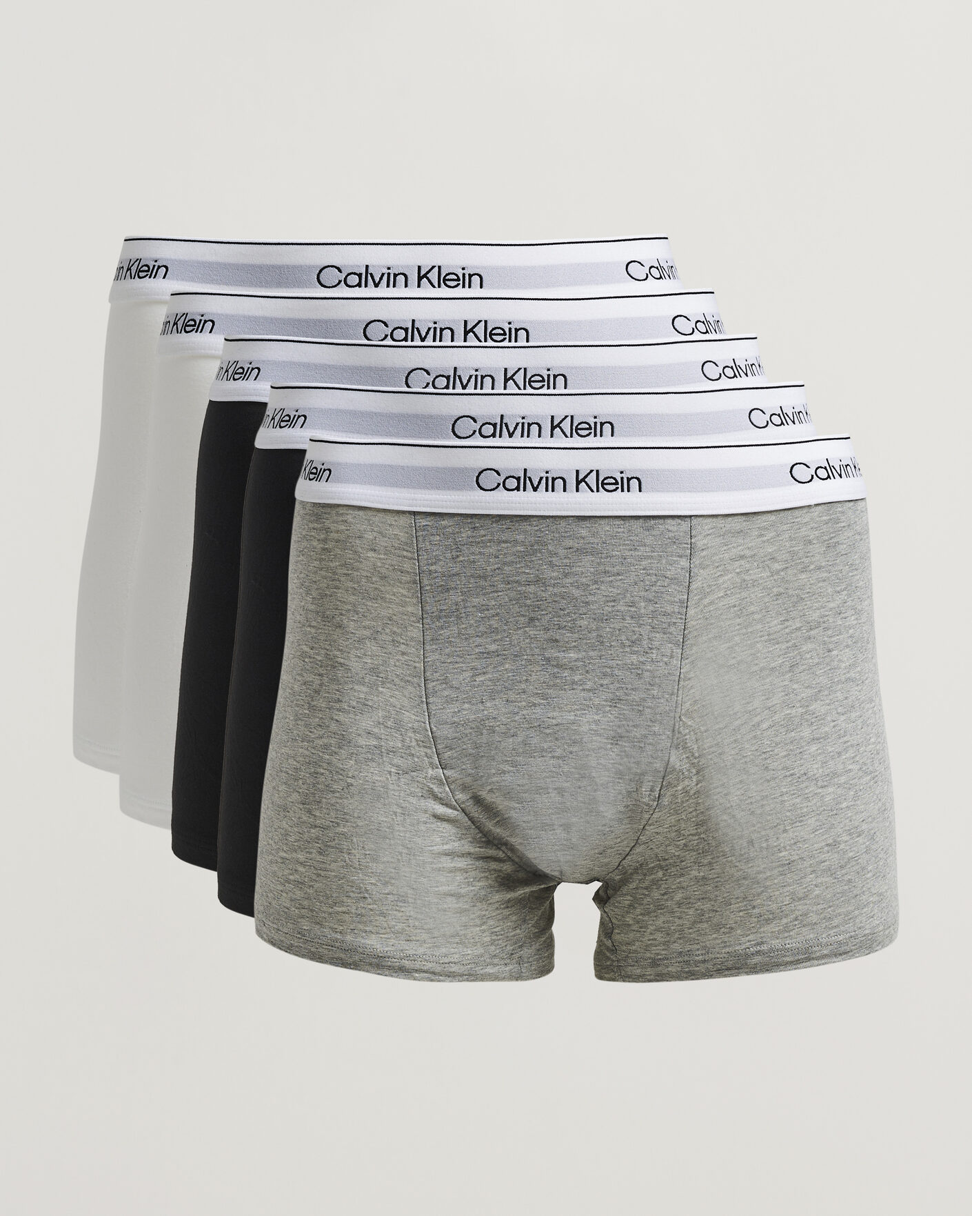 Heren | Ondergoed | Calvin Klein | 5-Pack Icon Cotton Stretch Relaxed Trunk White/Black/Grey
