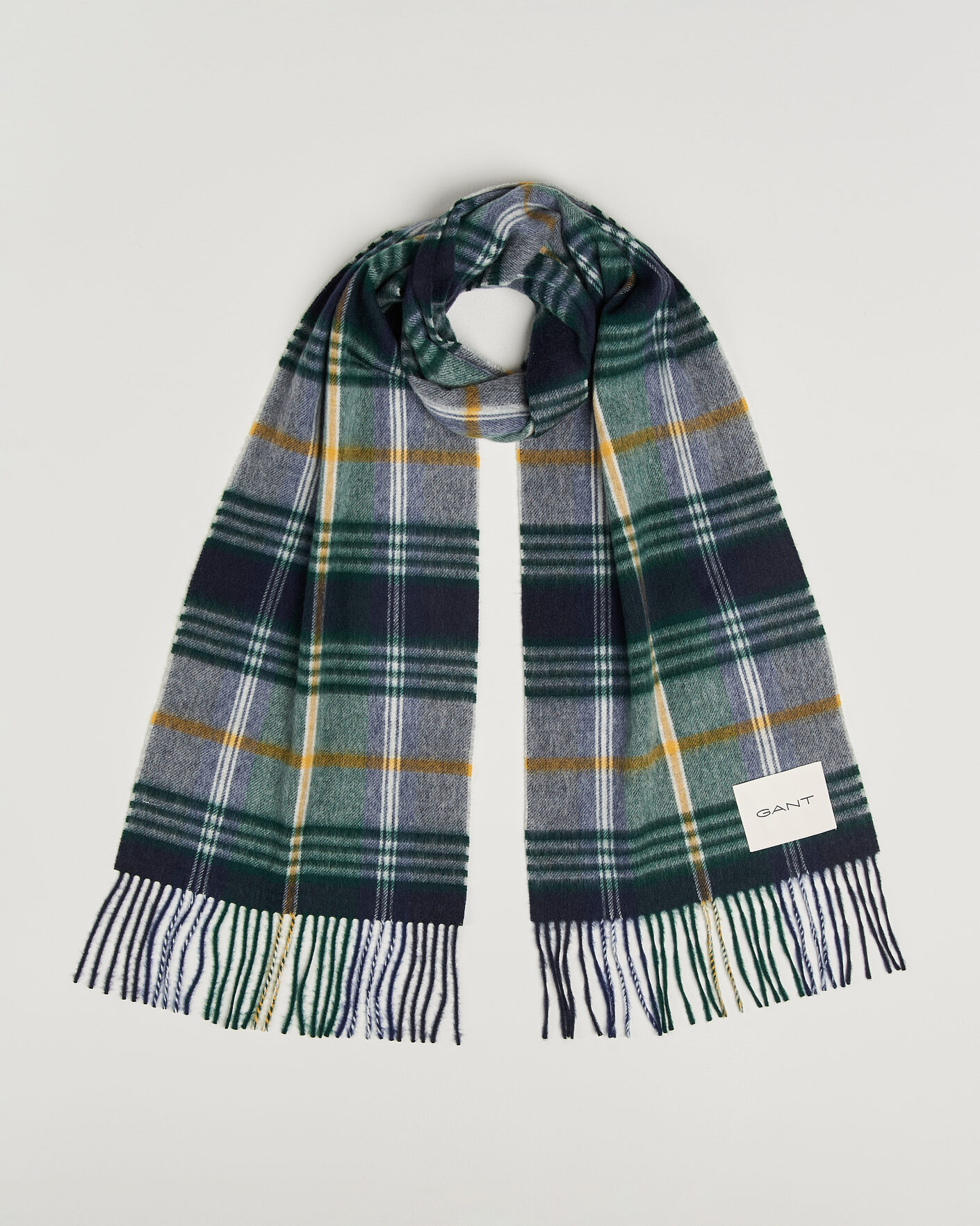 Heren | Sjaals | Gant | Checked Wool Scarf Marine