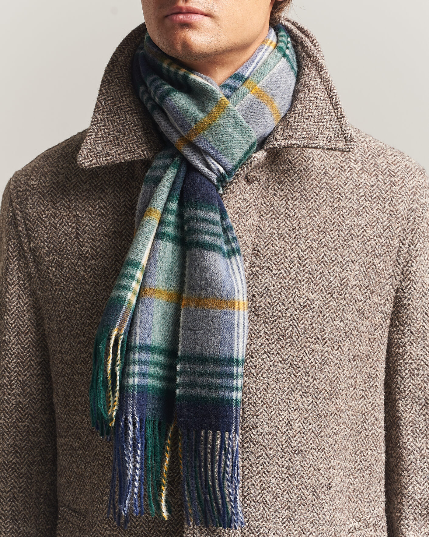Heren | Sjaals | Gant | Checked Wool Scarf Marine
