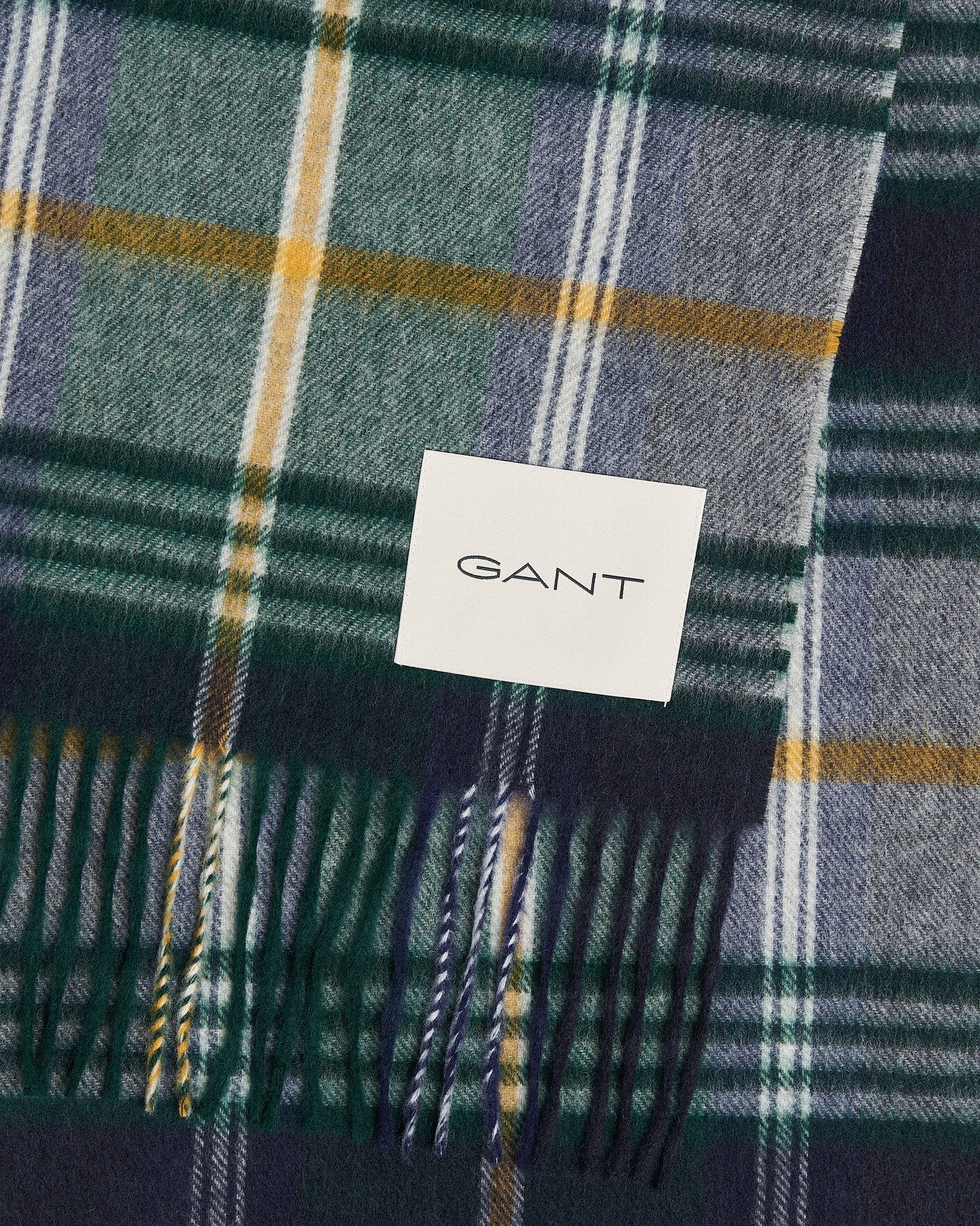 Heren | Sjaals | Gant | Checked Wool Scarf Marine
