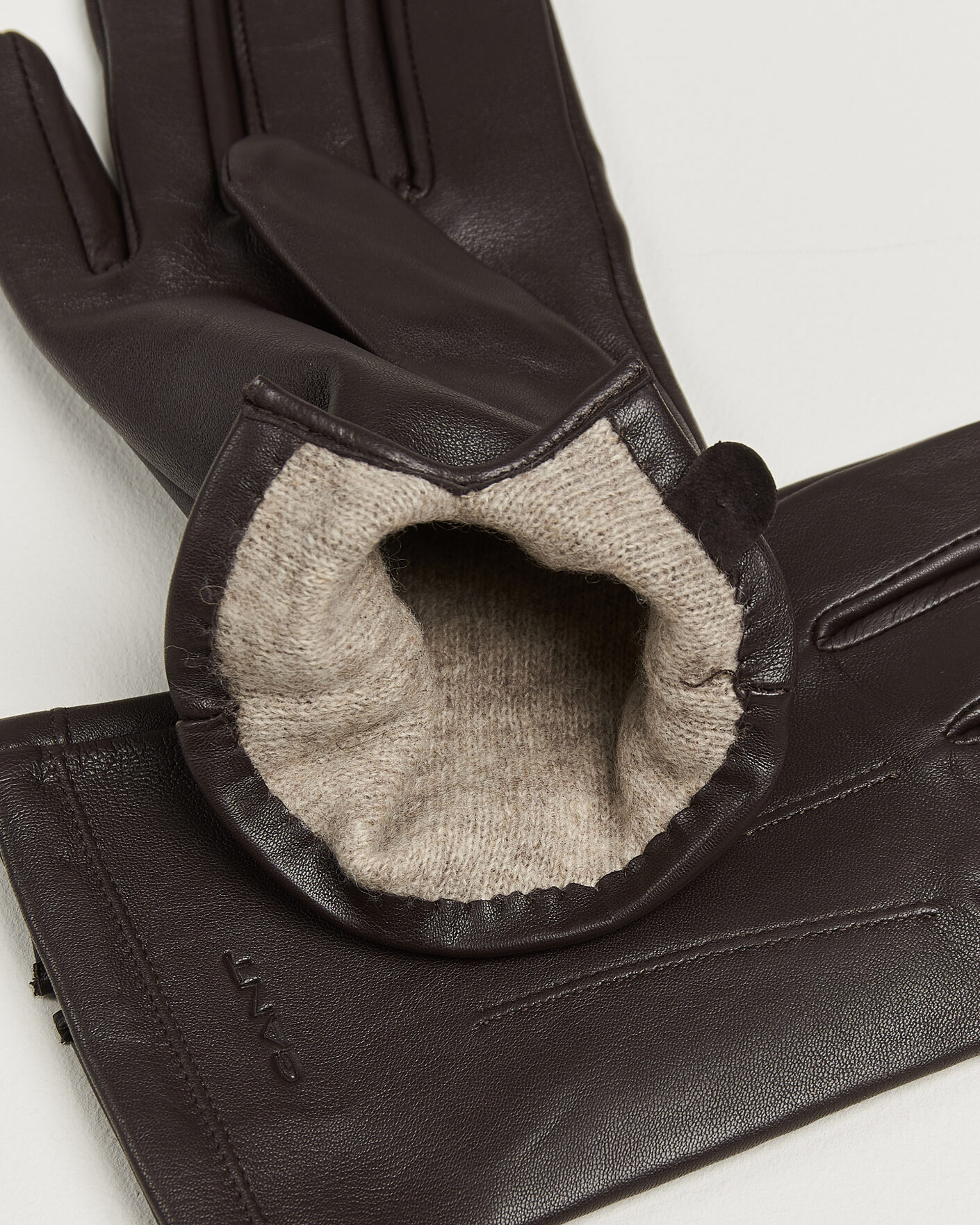 Heren | Handschoenen | Gant | Cashmere Lined Leather Glove Deep Brown