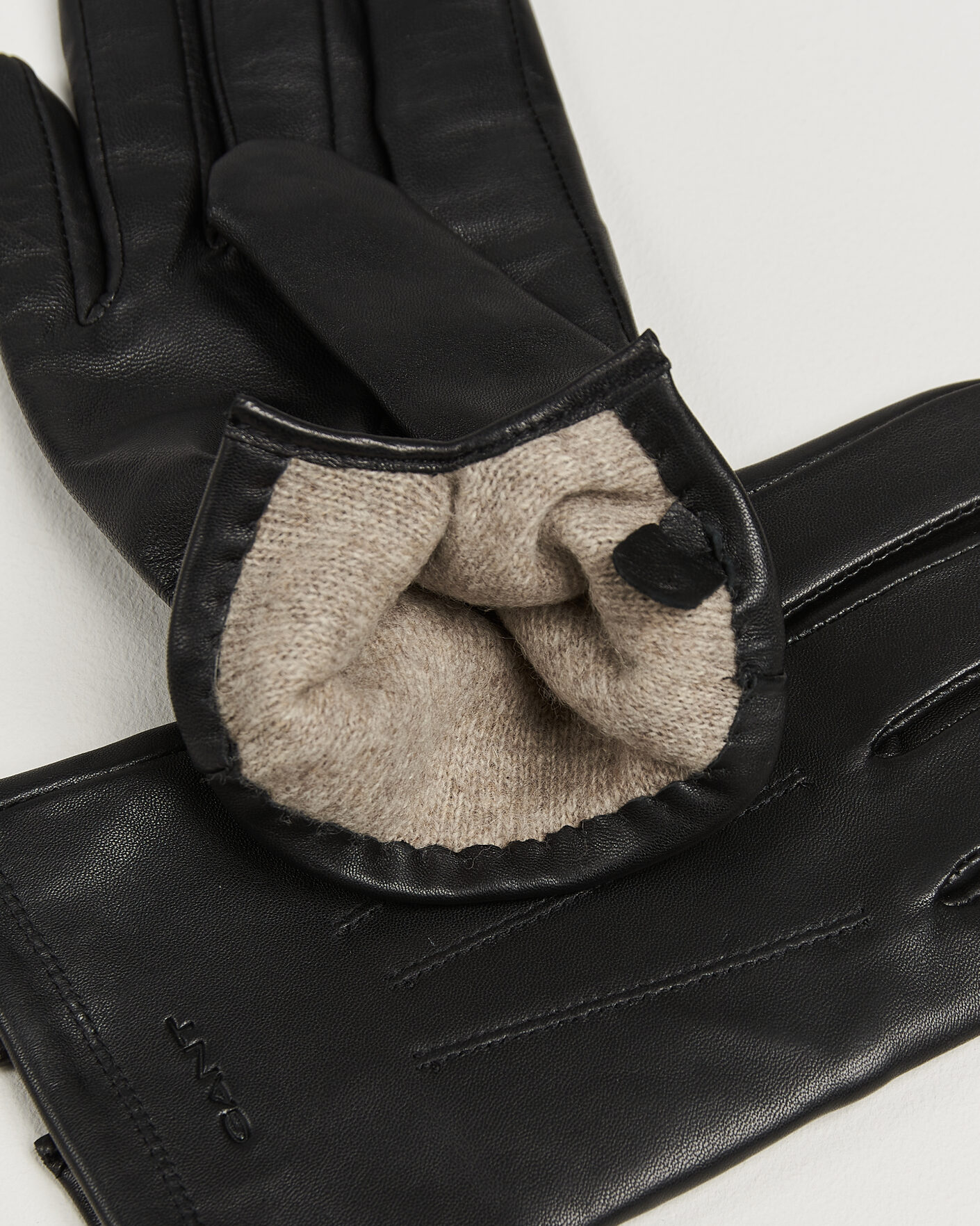 Heren | Handschoenen | Gant | Cashmere Lined Leather Glove Black