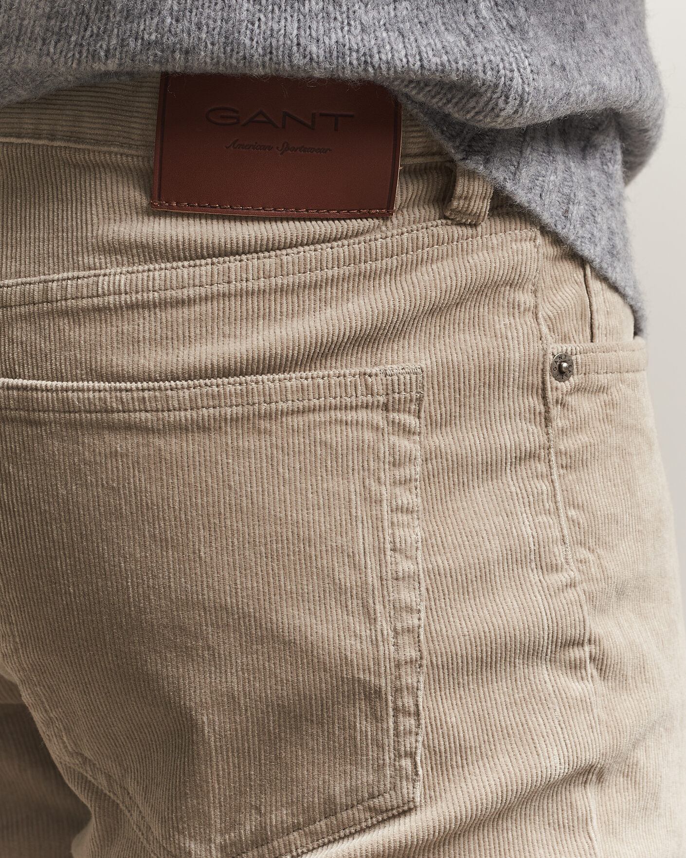 Heren | Broeken | Gant | Regular Fit Corduroy 5-Pocket Pants Mist Taupe
