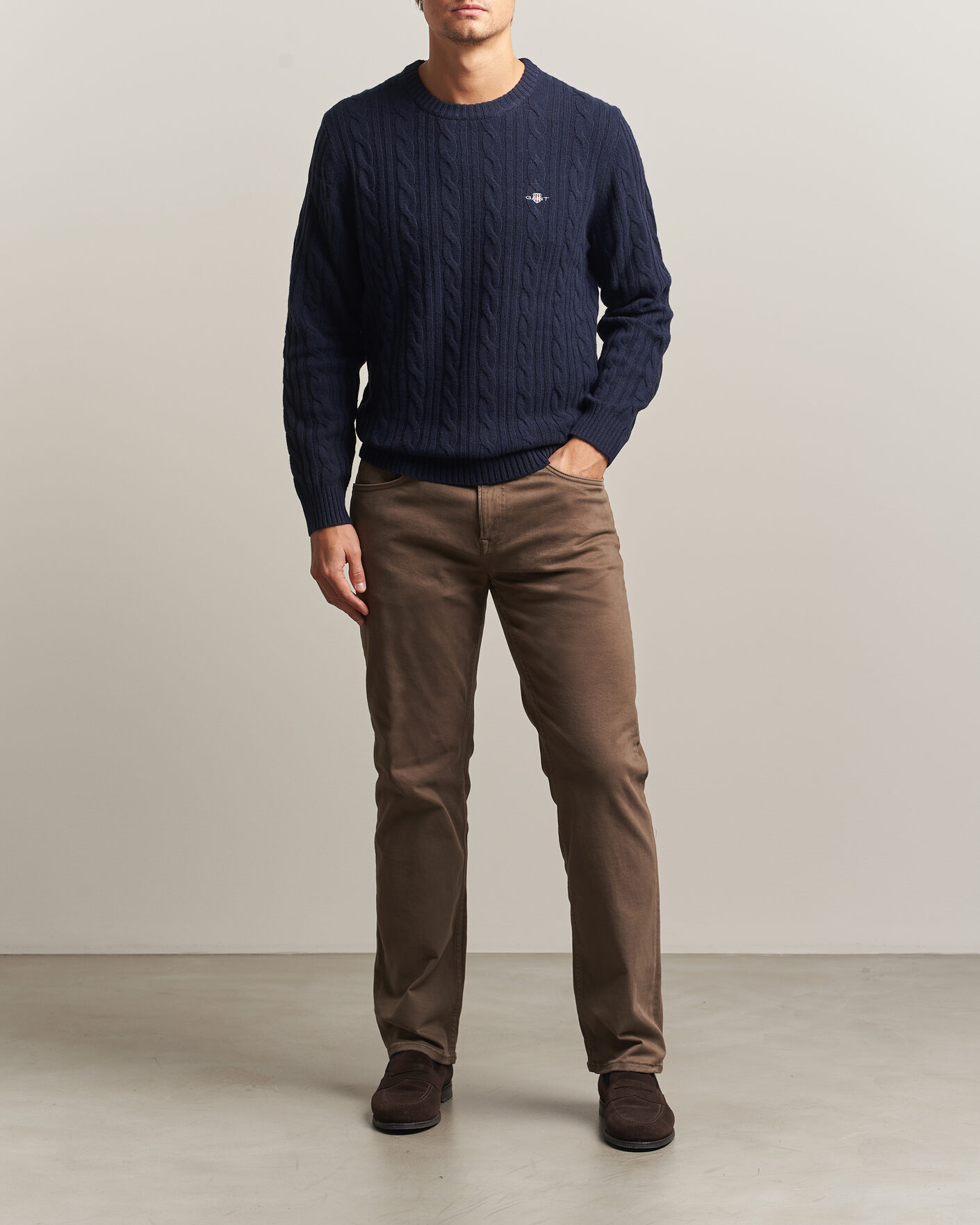 Heren | Broeken | Gant | Regular Fit Moleskin 5-Pocket Pants Faded Taupe