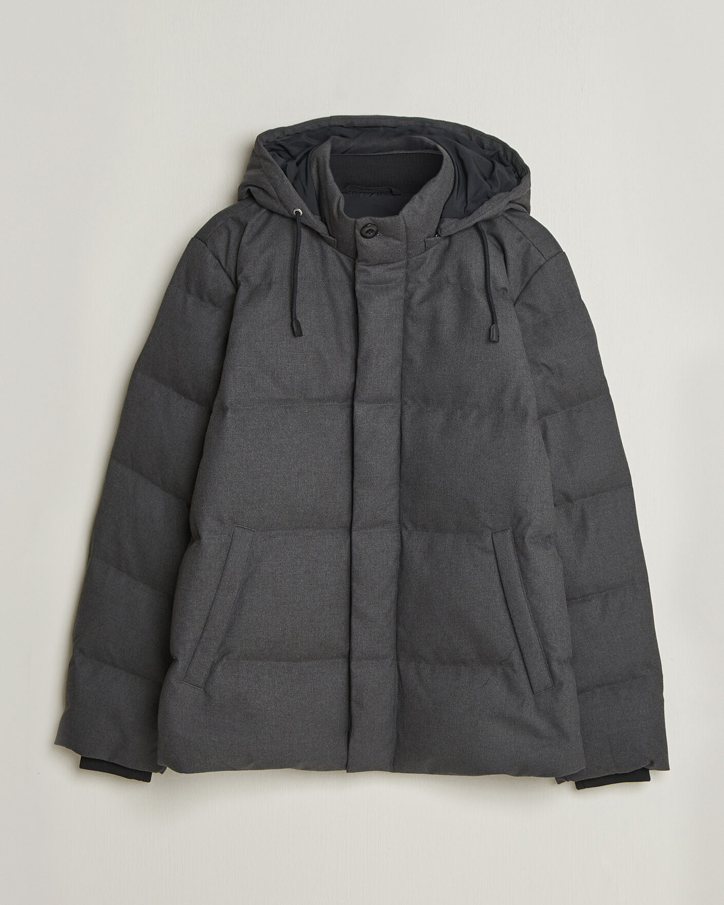 Heren | Jassen | Gant | Flannel Down Hooded Jacket Black Grey
