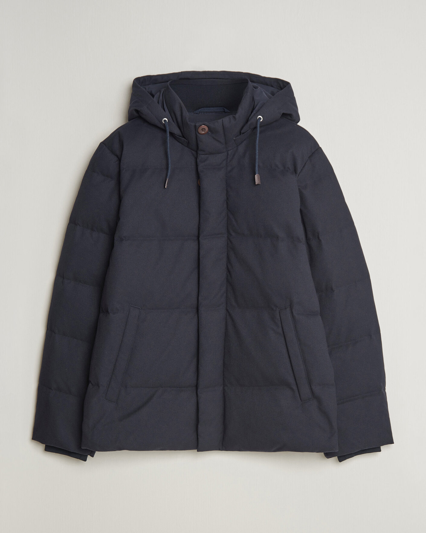 Heren | Jassen | Gant | Flannel Down Hooded Jacket Evening Blue