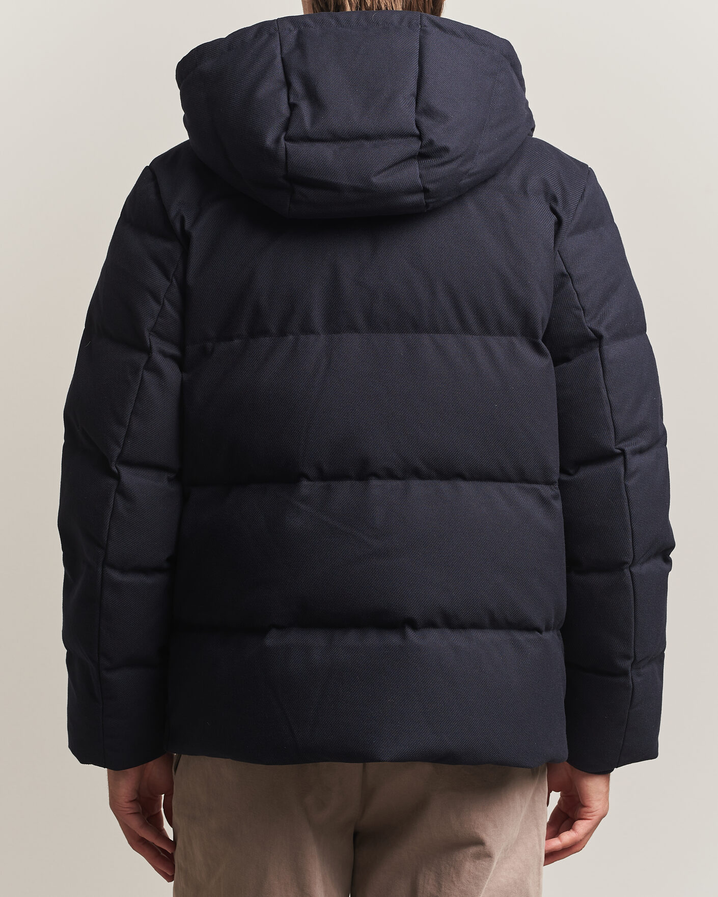Heren | Jassen | Gant | Flannel Down Hooded Jacket Evening Blue
