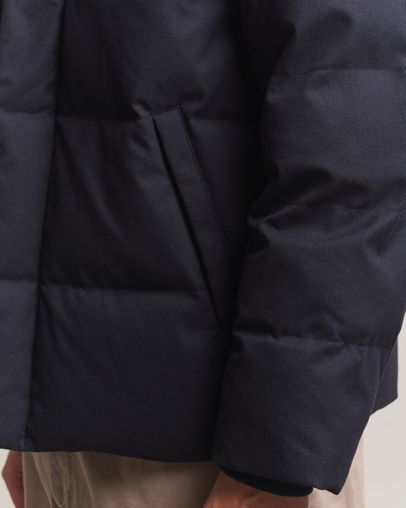 Heren | Jassen | Gant | Flannel Down Hooded Jacket Evening Blue