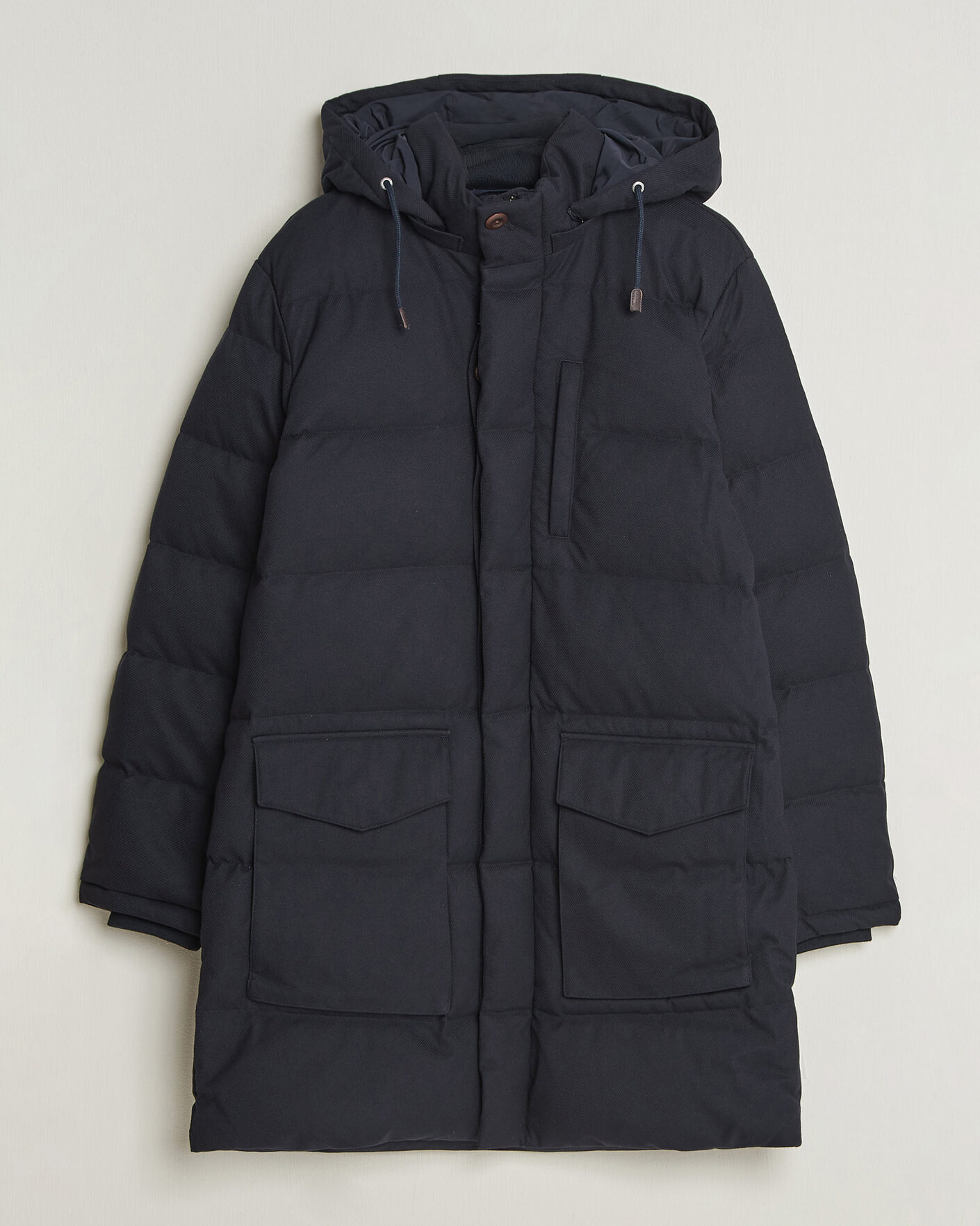 Heren | Jassen | Gant | Flannel Down Hooded Parka Evening Blue