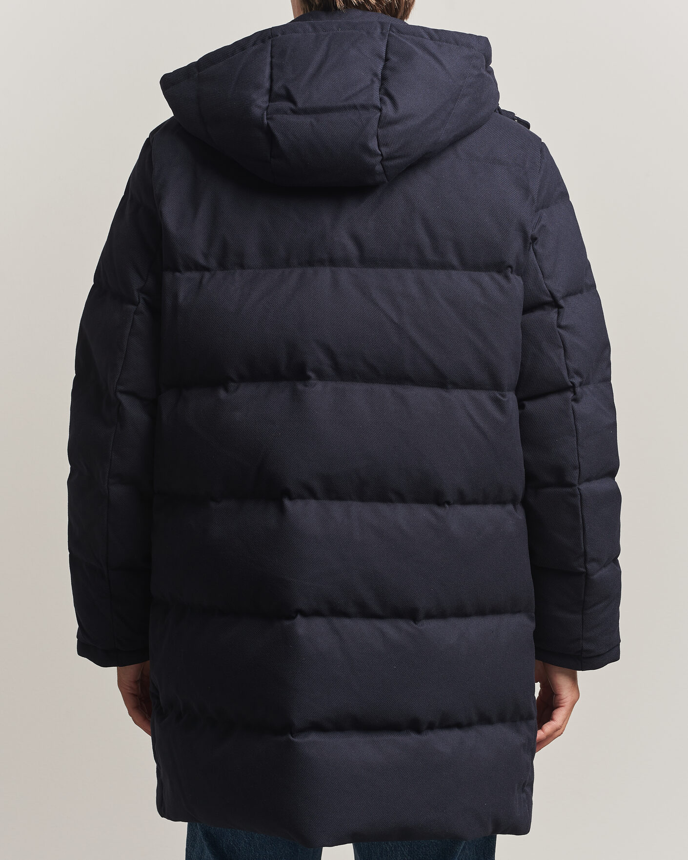 Heren | Jassen | Gant | Flannel Down Hooded Parka Evening Blue
