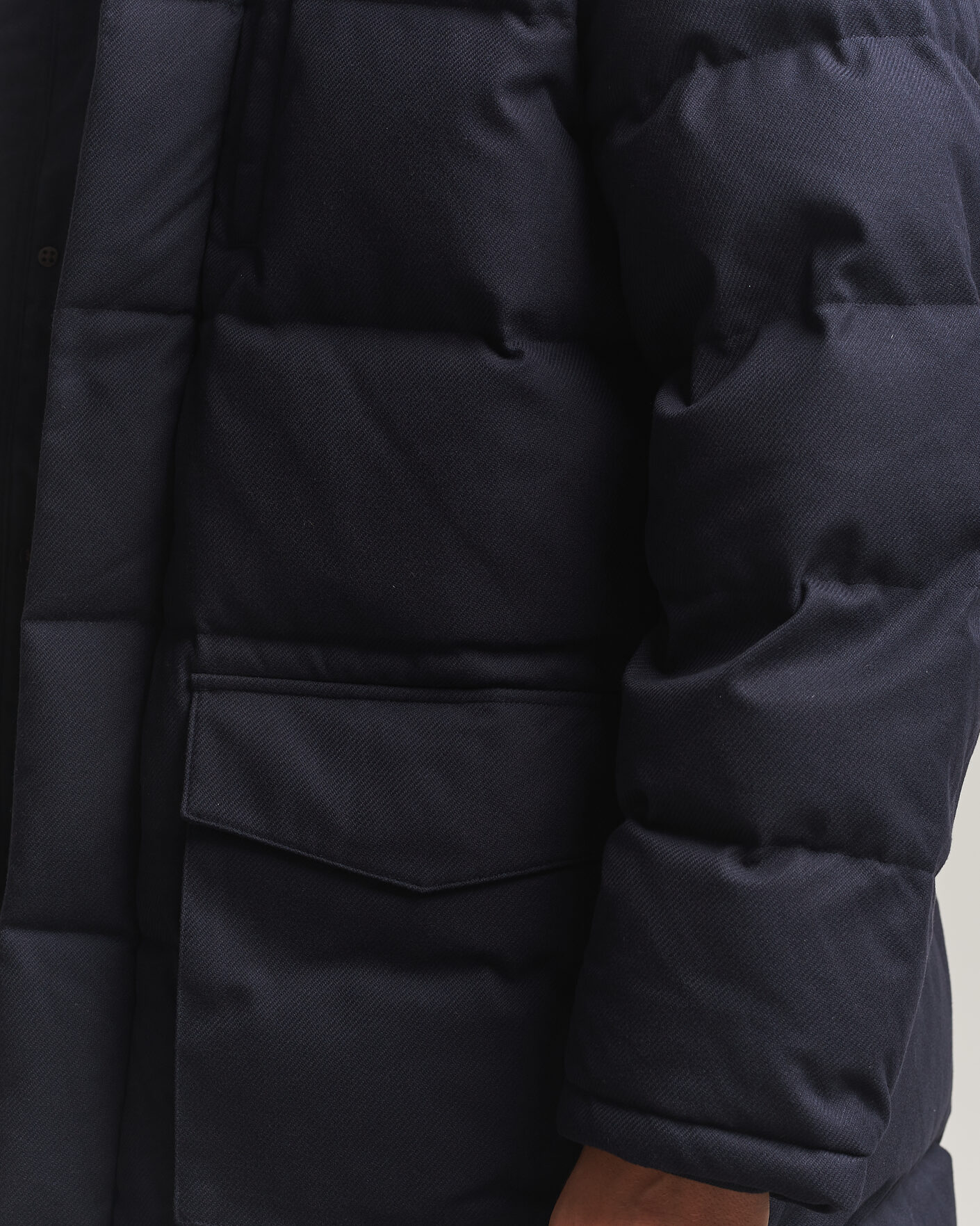 Heren | Jassen | Gant | Flannel Down Hooded Parka Evening Blue