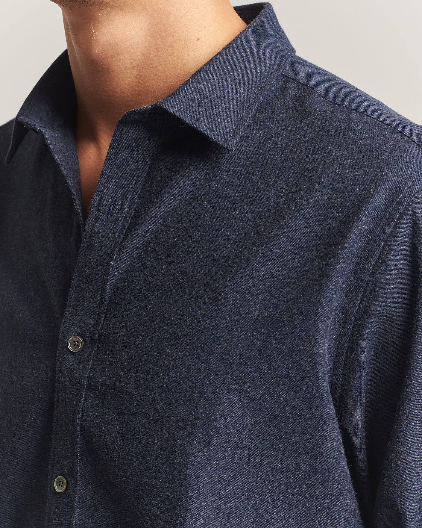 Heren | Overhemden | Gant | Regular Fit Flannel Shirt Dark Navy Melange