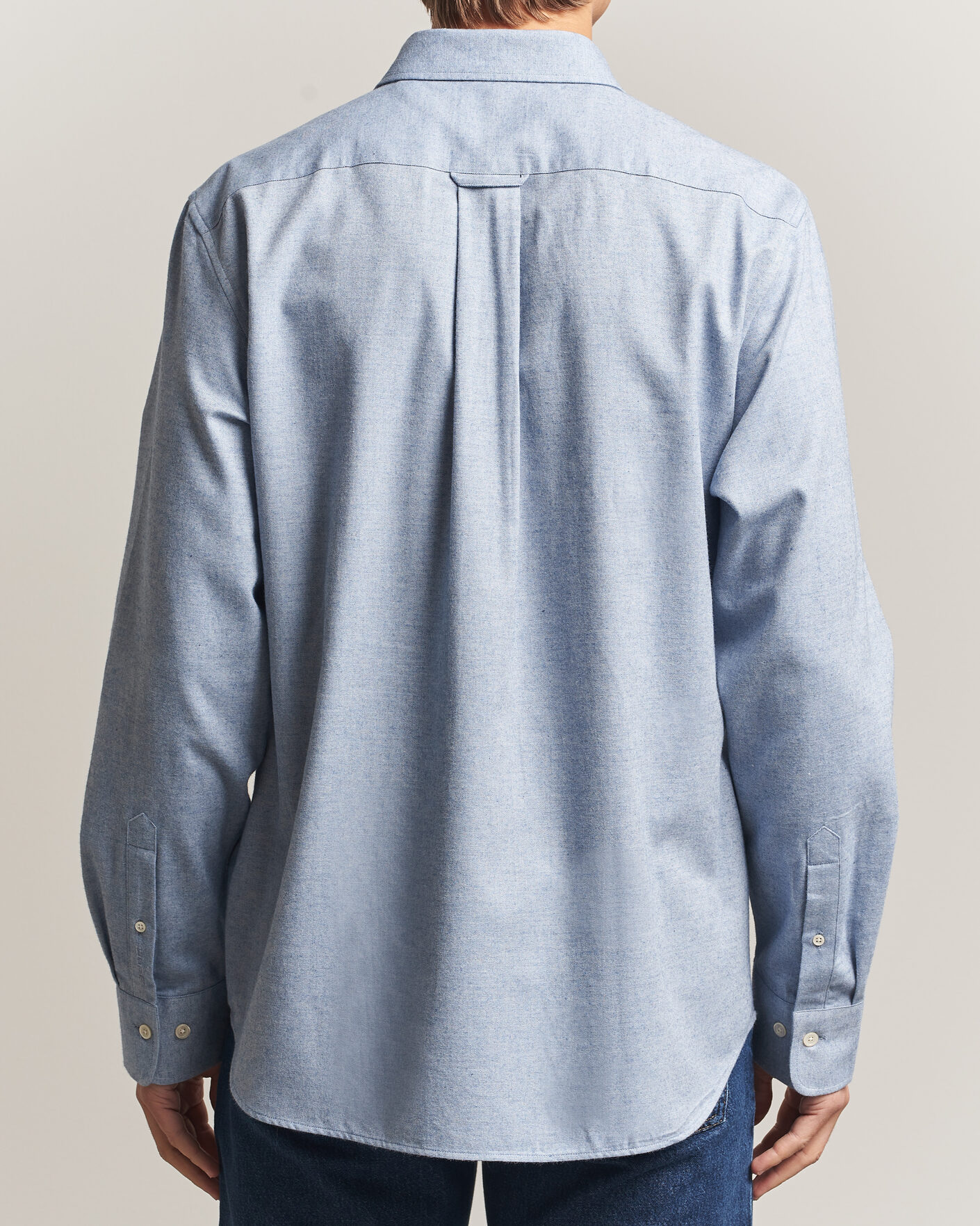 Heren | Overhemden | Gant | Regular Fit Flannel Shirt Light Blue Melange