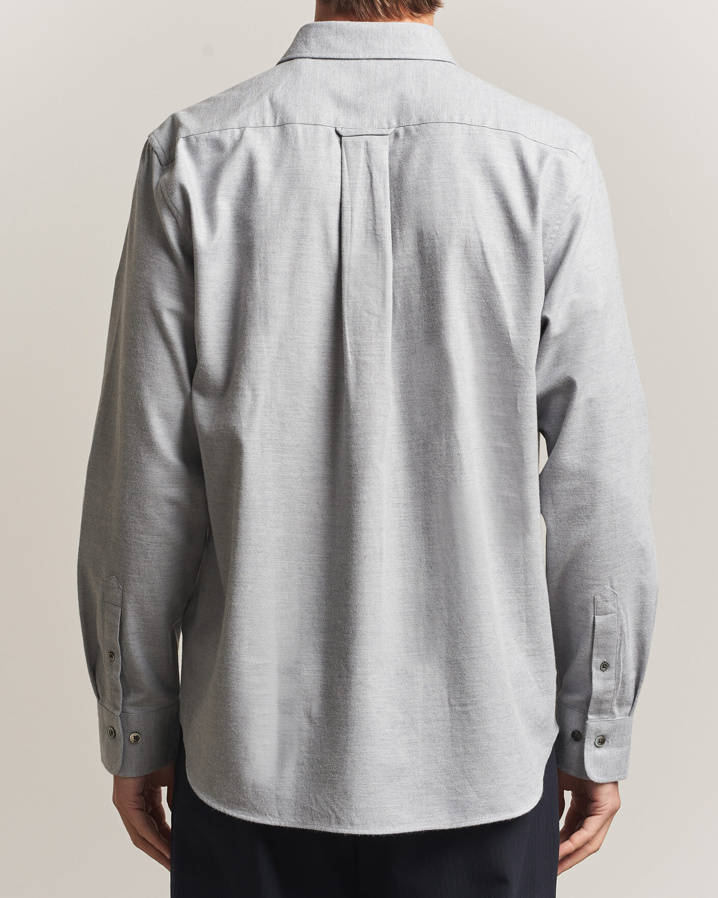 Heren | Overhemden | Gant | Regular Fit Flannel Shirt Grey Melange
