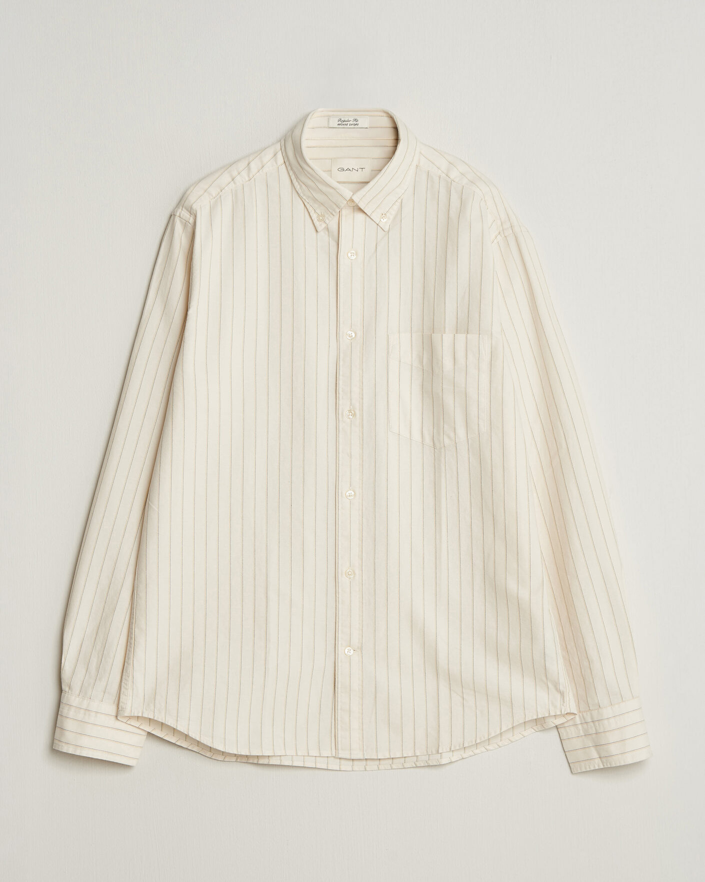 Heren | Overhemden | Gant | Regular Fit Archive Oxford Striped Shirt Cream