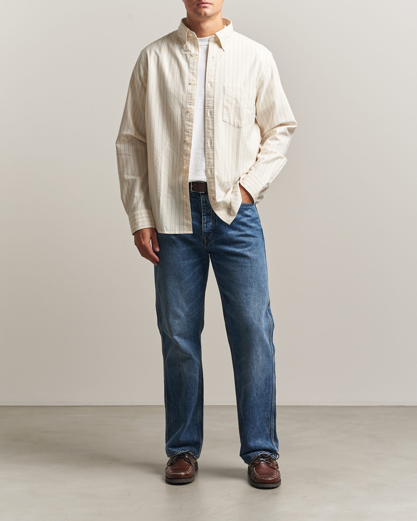 Heren | Overhemden | Gant | Regular Fit Archive Oxford Striped Shirt Cream