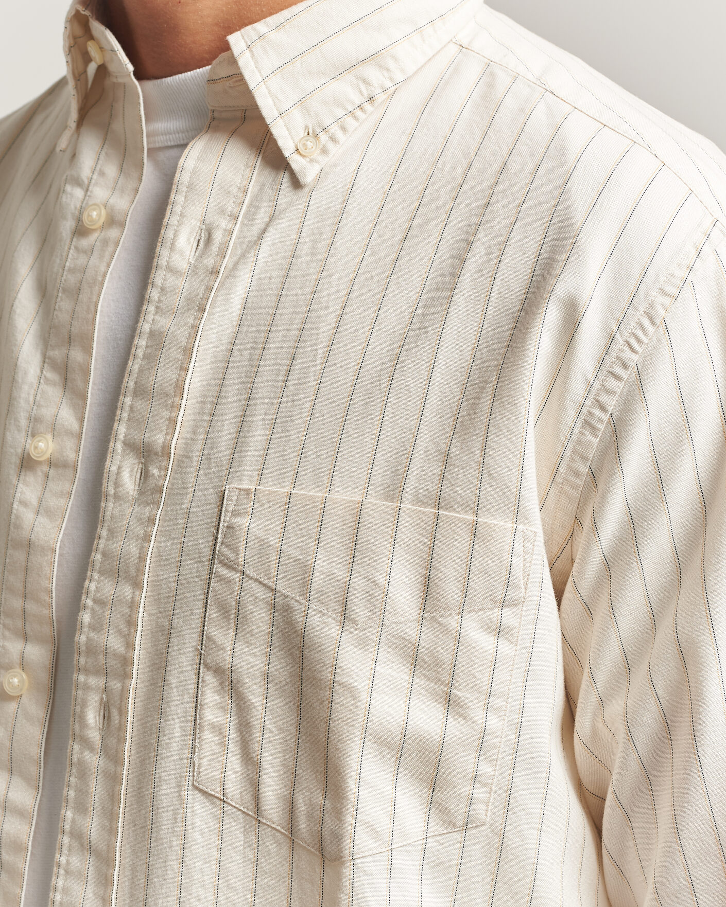 Heren | Overhemden | Gant | Regular Fit Archive Oxford Striped Shirt Cream