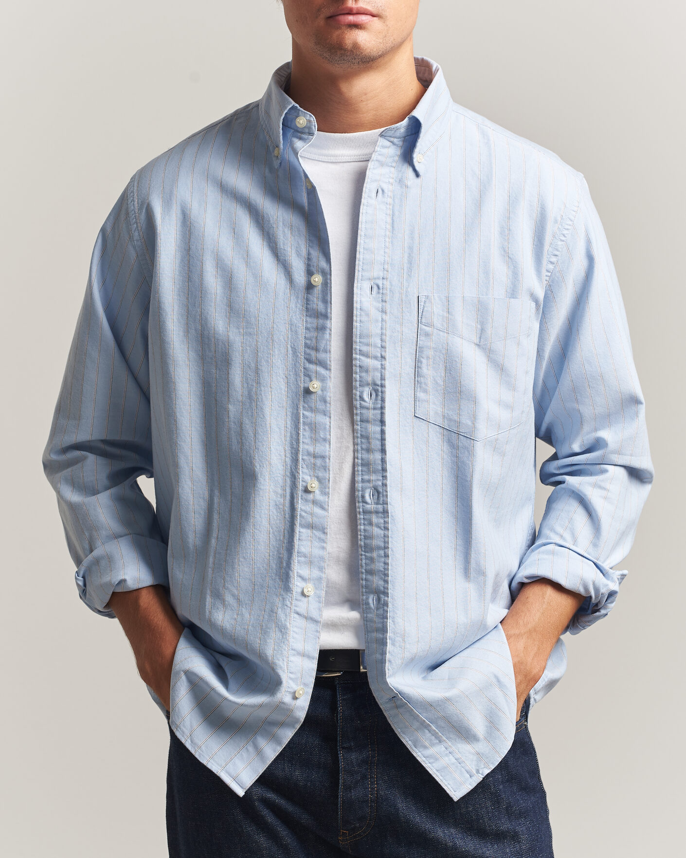 Heren | Overhemden | Gant | Regular Fit Archive Oxford Striped Shirt Clear Sky