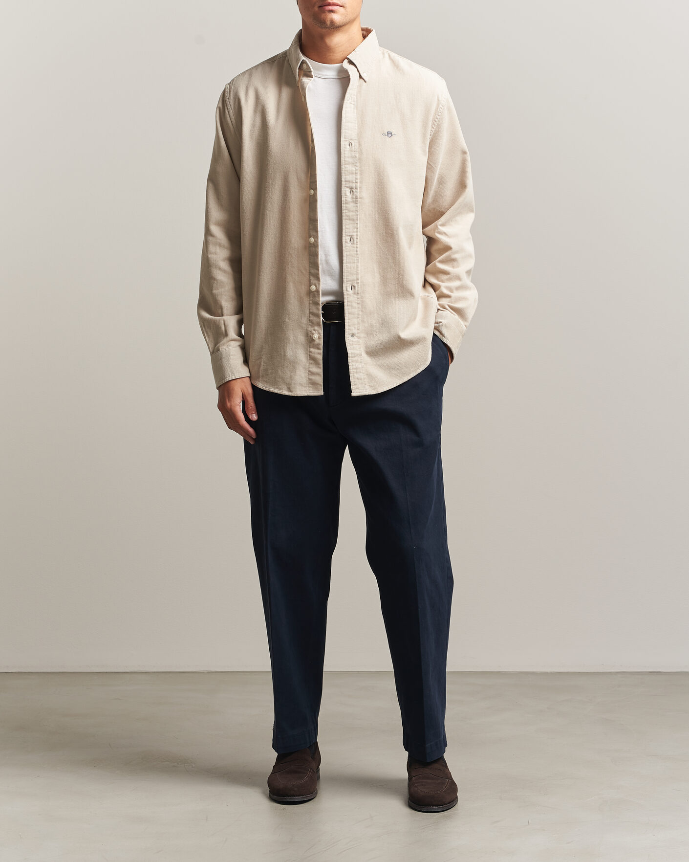 Heren | Overhemden | Gant | Regular Fit Corduroy Shirt Clay Beige