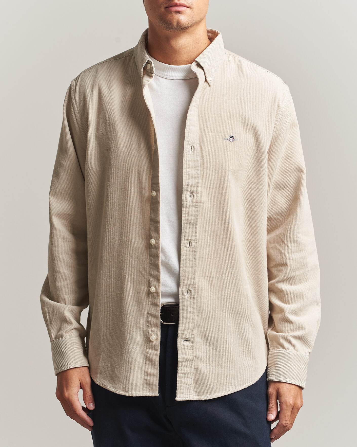 Heren | Overhemden | Gant | Regular Fit Corduroy Shirt Clay Beige