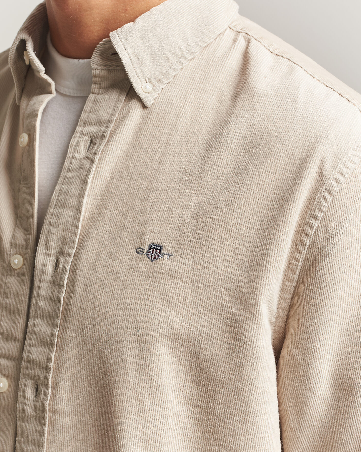 Heren | Overhemden | Gant | Regular Fit Corduroy Shirt Clay Beige