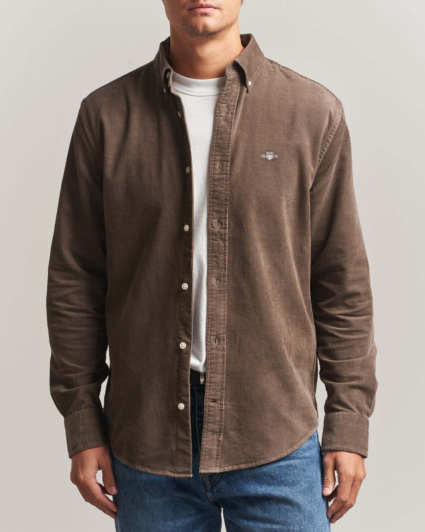 Heren | Overhemden | Gant | Regular Fit Corduroy Shirt Faded Taupe