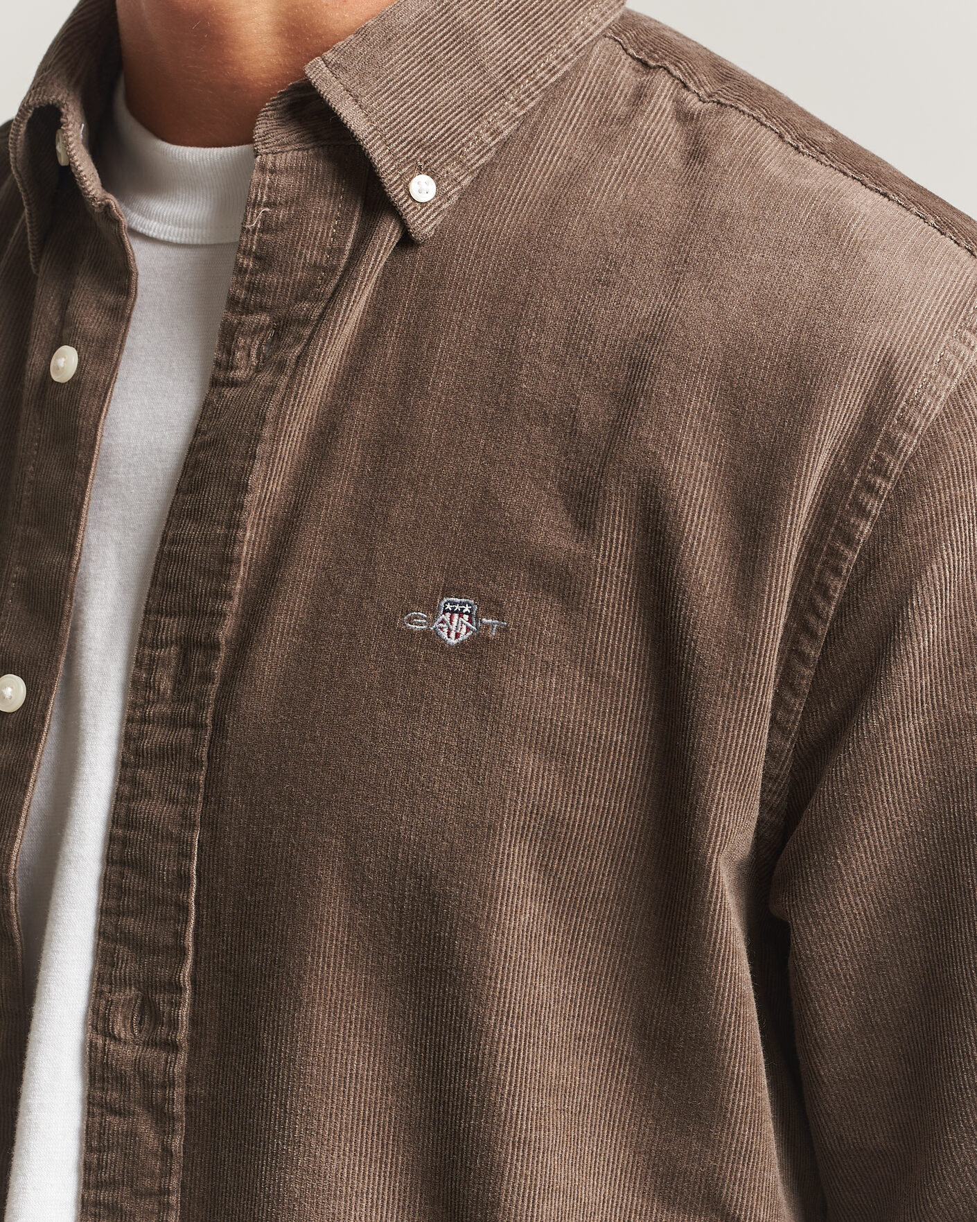 Heren | Overhemden | Gant | Regular Fit Corduroy Shirt Faded Taupe