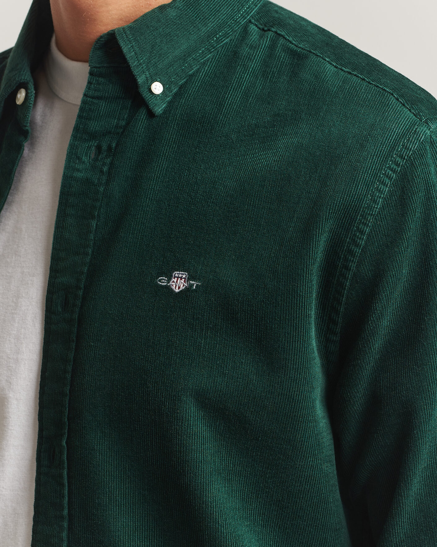 Heren | Overhemden | Gant | Regular Fit Corduroy Shirt Tartan Green