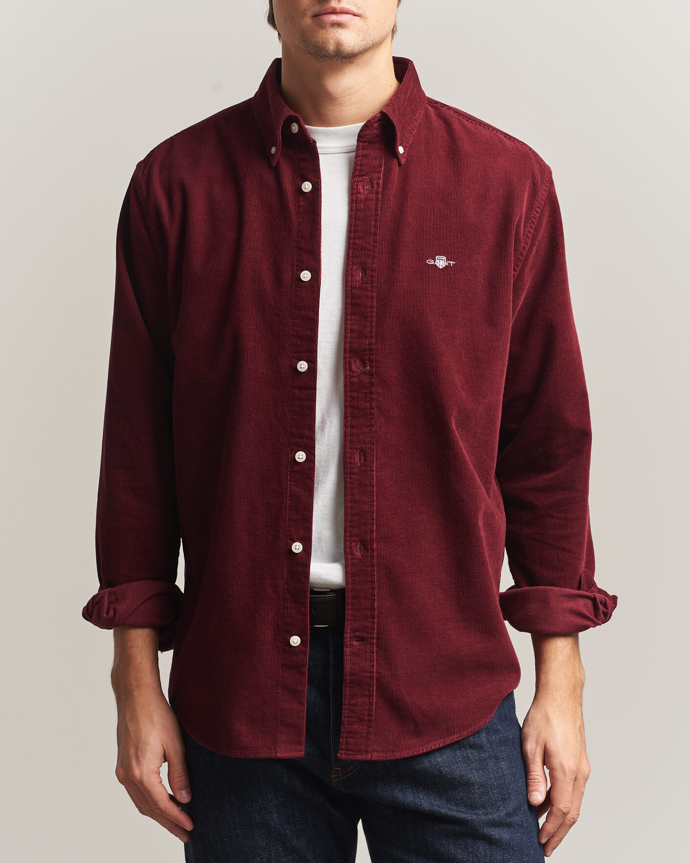 Heren | Overhemden | Gant | Regular Fit Corduroy Shirt Deep Grape Wine