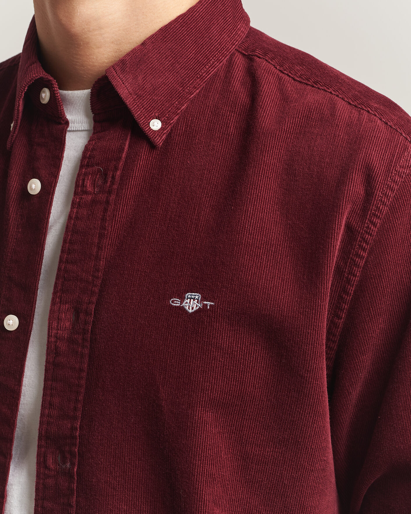 Heren | Overhemden | Gant | Regular Fit Corduroy Shirt Deep Grape Wine
