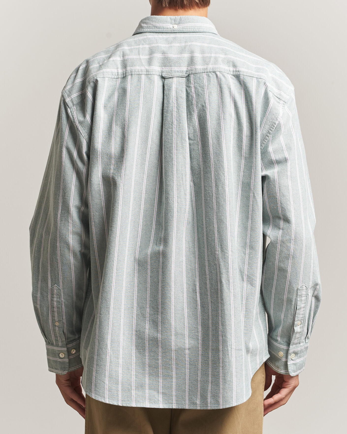 Heren | Overhemden | Gant | Relaxed Fit Brushed Oxford Striped Shirt Dark Emerald